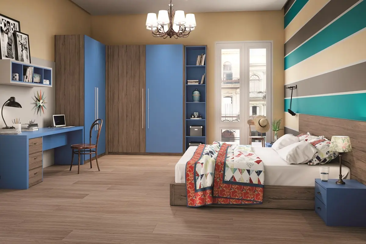 Piso laminado Eucafloor Evidence em quarto conjugado - cor nogueira escura - instala&ccedil;&atilde;o profissional RJ