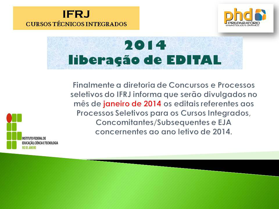 IFRJ oferece 1141 vagas para Cursos Técnicos Integrados