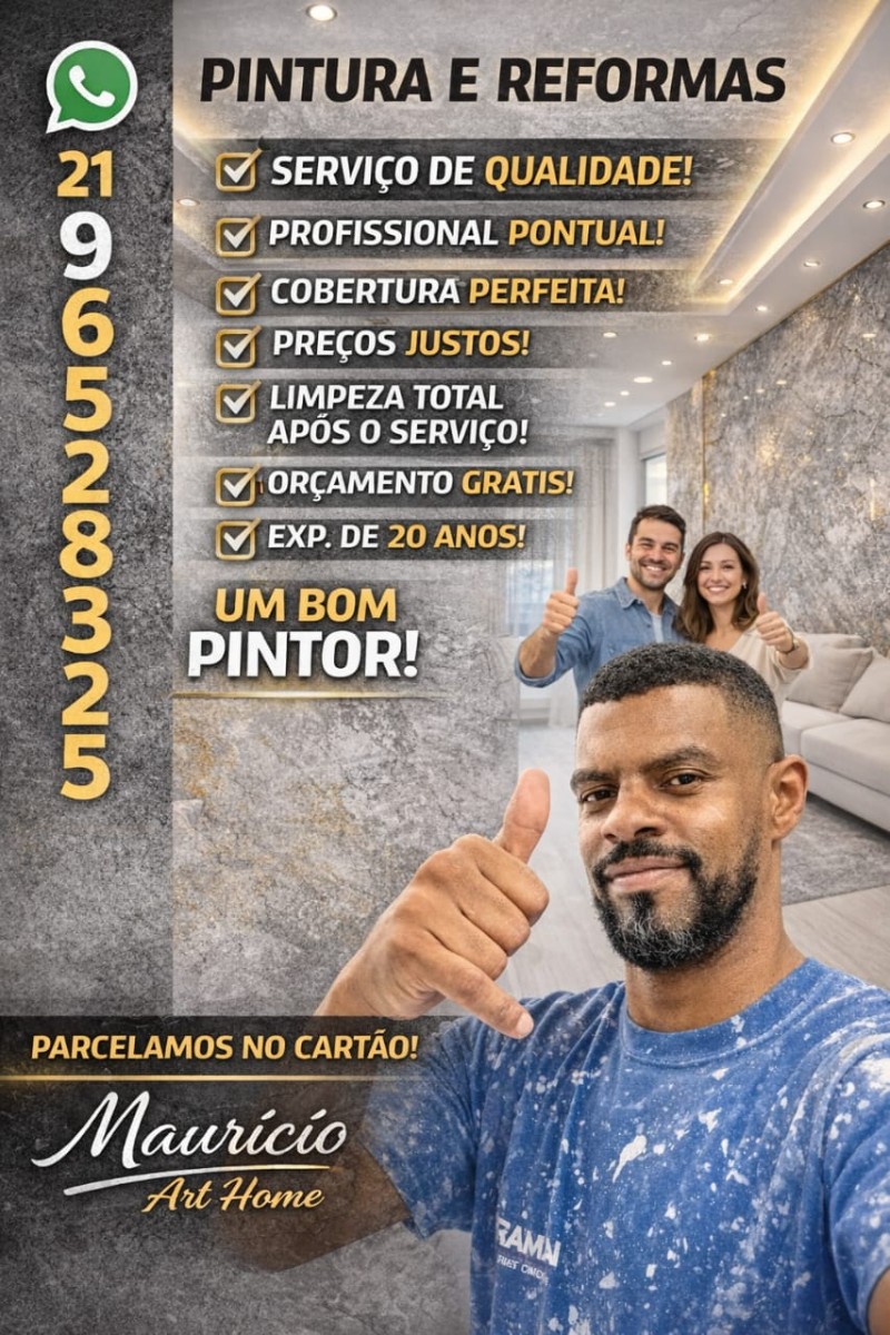 Pintor profissional realizando pintura de paredes em apartamento na Barra da Tijuca Rio de Janeiro