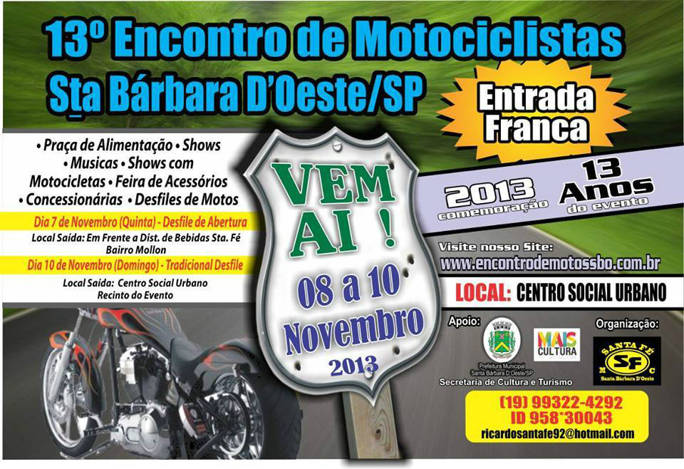XIII Encontro de Motociclistas de SBO