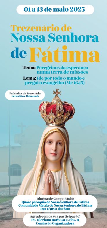 CONVITE DO TREZENÁRIO DE NOSSA SENHORA DE FÁTIMA