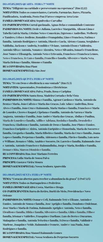 CONVITE DO TREZENÁRIO DE NOSSA SENHORA DE FÁTIMA