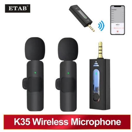 Microfone Condensador de Lapela sem Fio, Omnidirecional, Mic para Gravação com Câmera, Smartphone, Alto-falante para Youtube, 3,5mm  R$ 100,00