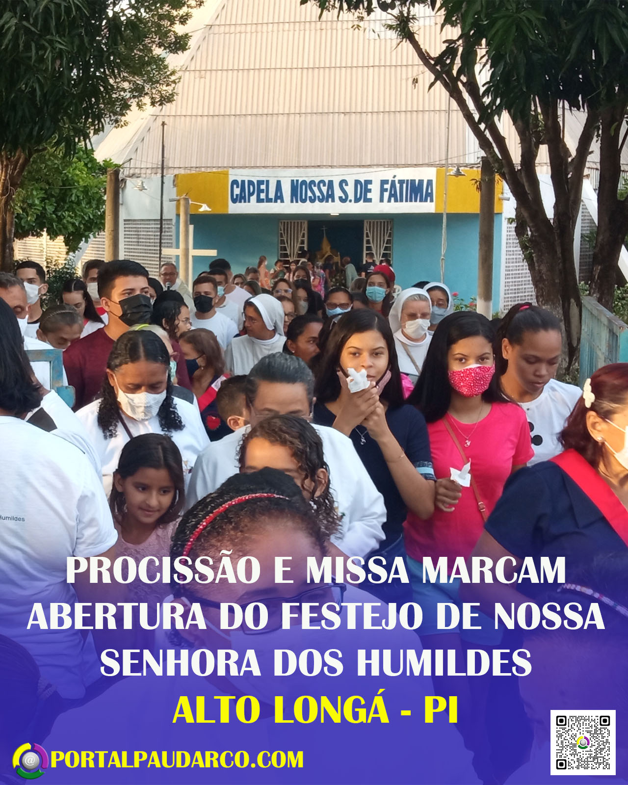 PROCISSÃO E MISSA MARCAM ABERTURA DO FESTEJO DE NOSSA SENHORA DOS HUMILDES EM ALTO LONGÁ