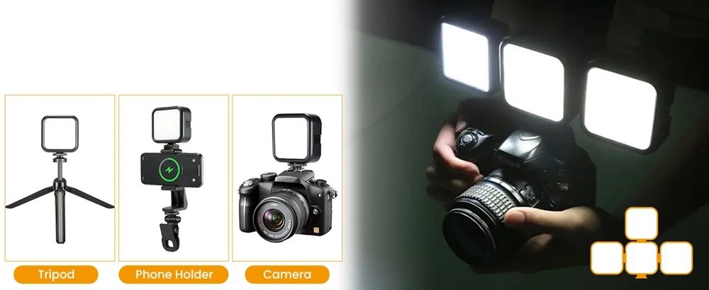 RGB luz LED portátil, Mini luz de preenchimento para câmera, Smartphone, GoPro, laptop, selfie, lâmpada RGB ajustável, vídeo