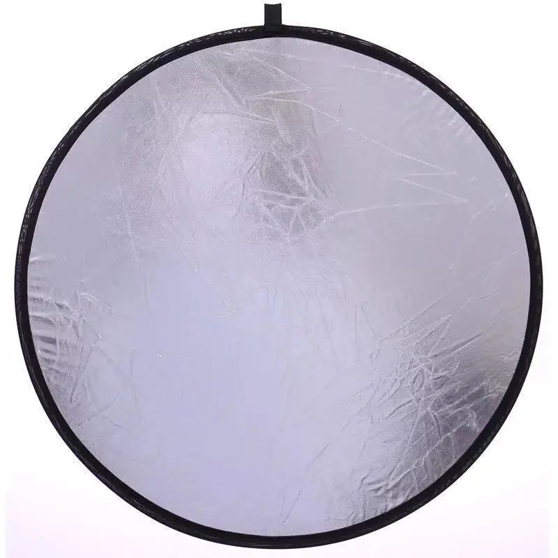 Refletor dobrável portátil, placa de luz portátil, 2 em 1, adequado para fotografia ao vivo, 80cm, prata, branco  R$ 100,00