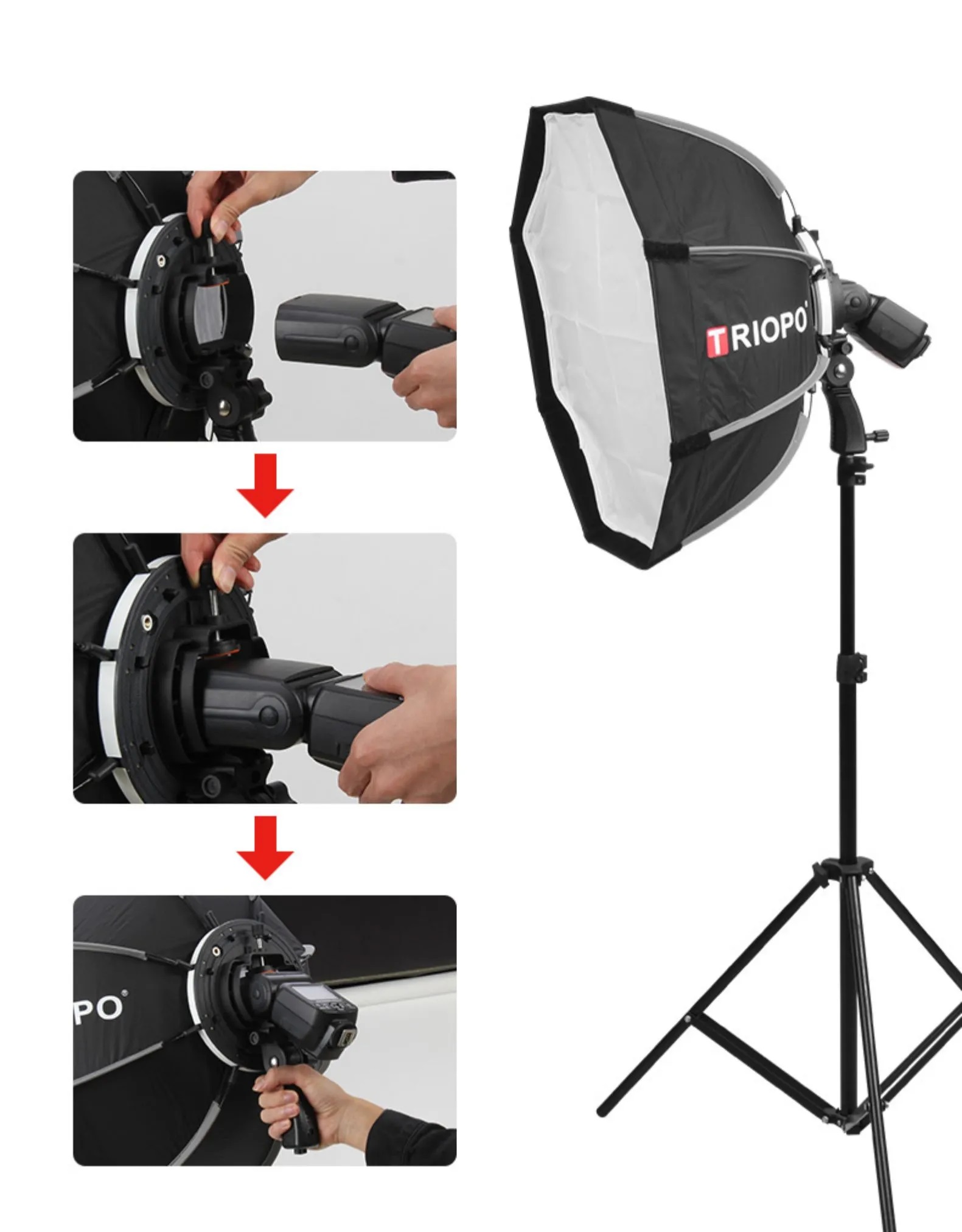 SOFTBOX COM SUPORTE PARA FLASH 65CM