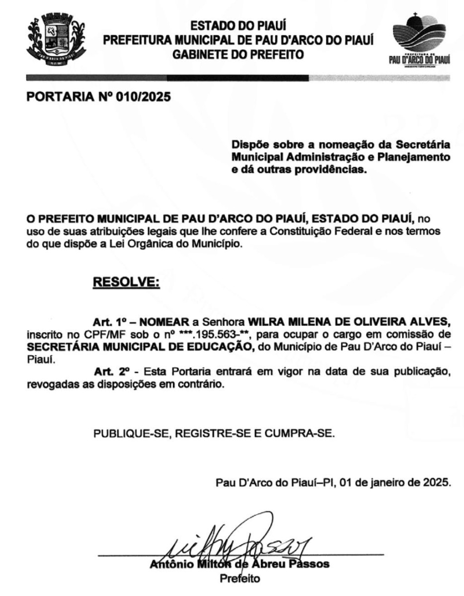 Secretária de Educação de Pau D’Arco é suspeita de receber sem trabalhar