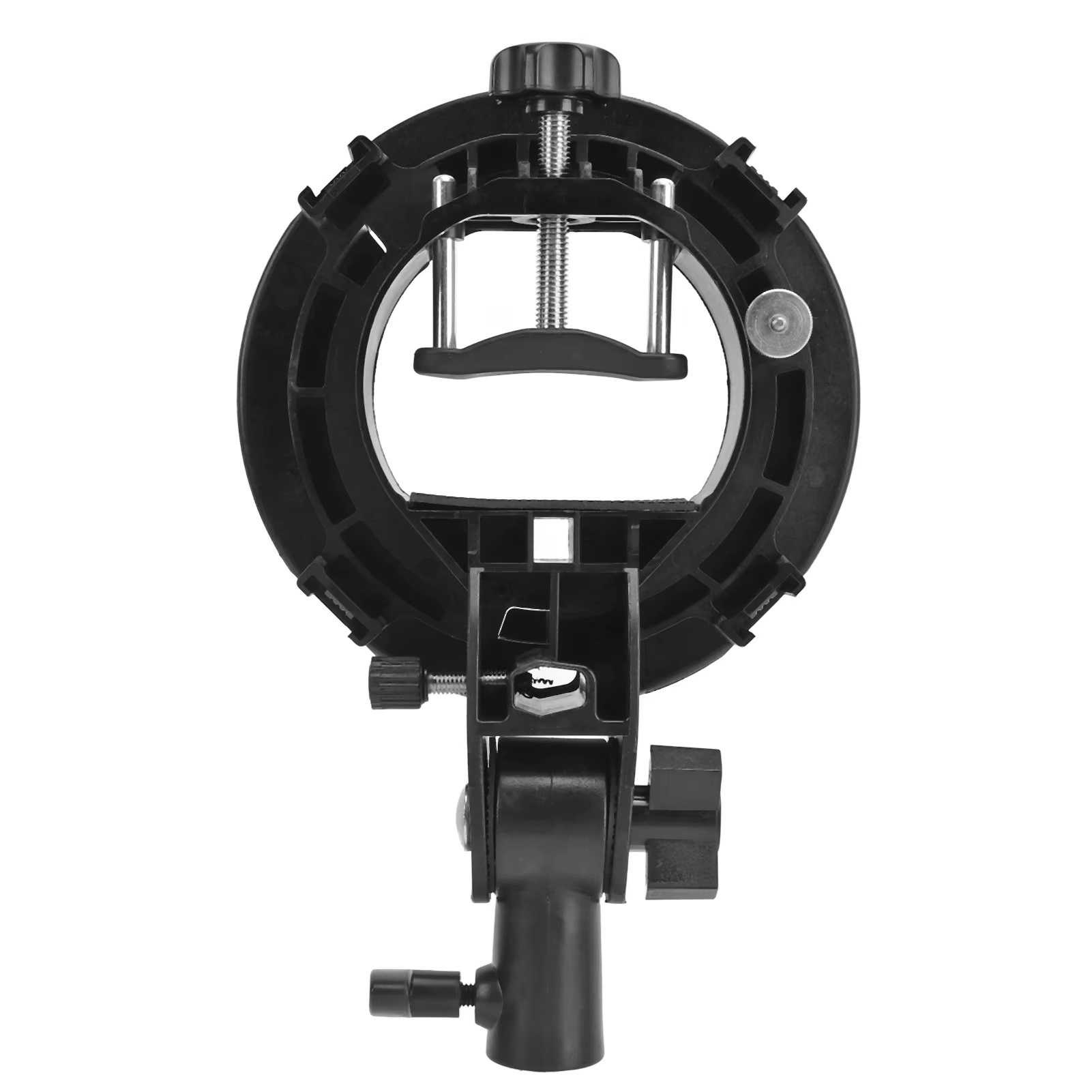 Suporte Tipo S para Montagem Bowens, Ideal para Flash Snoot, Softbox, Beauty Dish, Refletor e Guarda-Chuva.