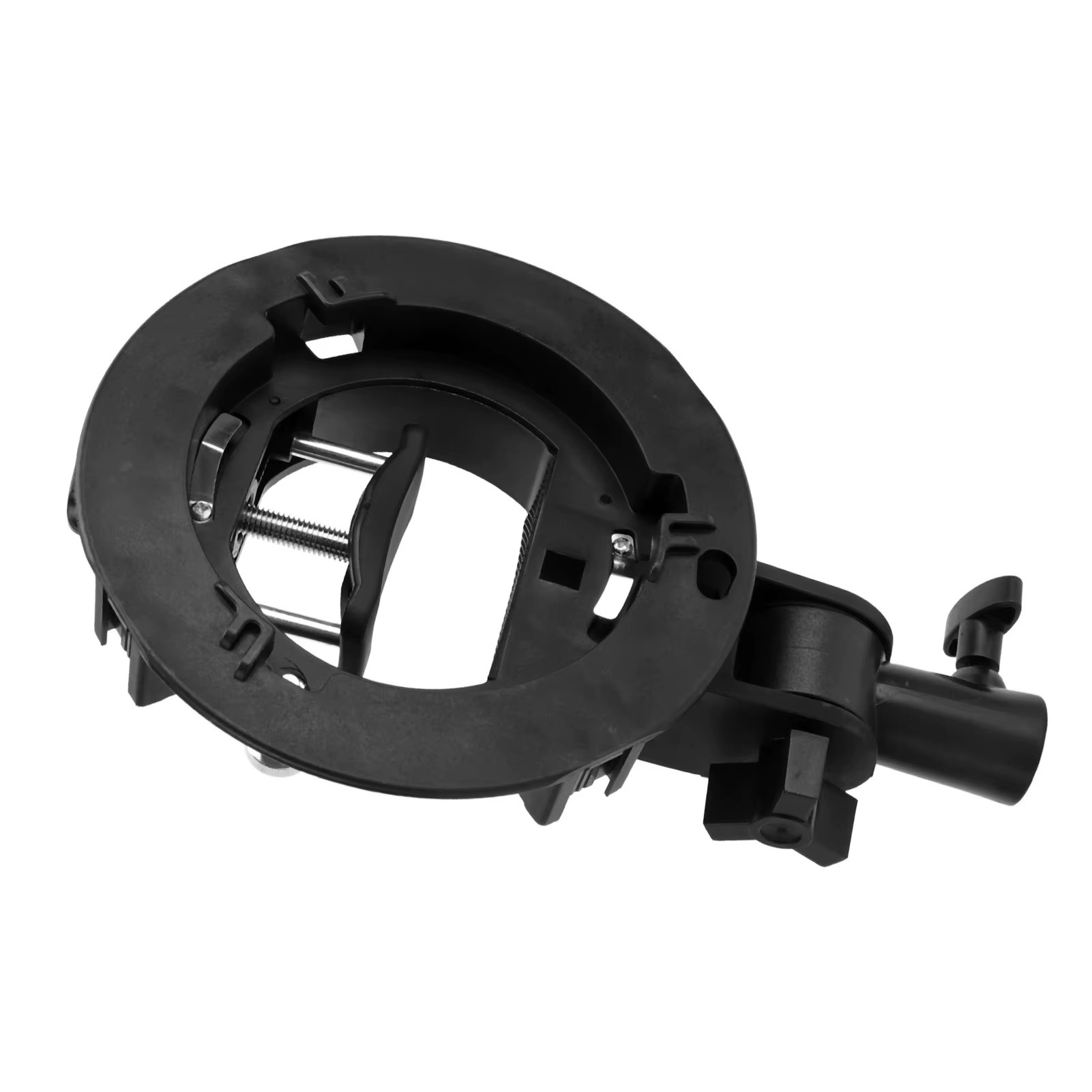 Suporte Tipo S para Montagem Bowens, Ideal para Flash Snoot, Softbox, Beauty Dish, Refletor e Guarda-Chuva.