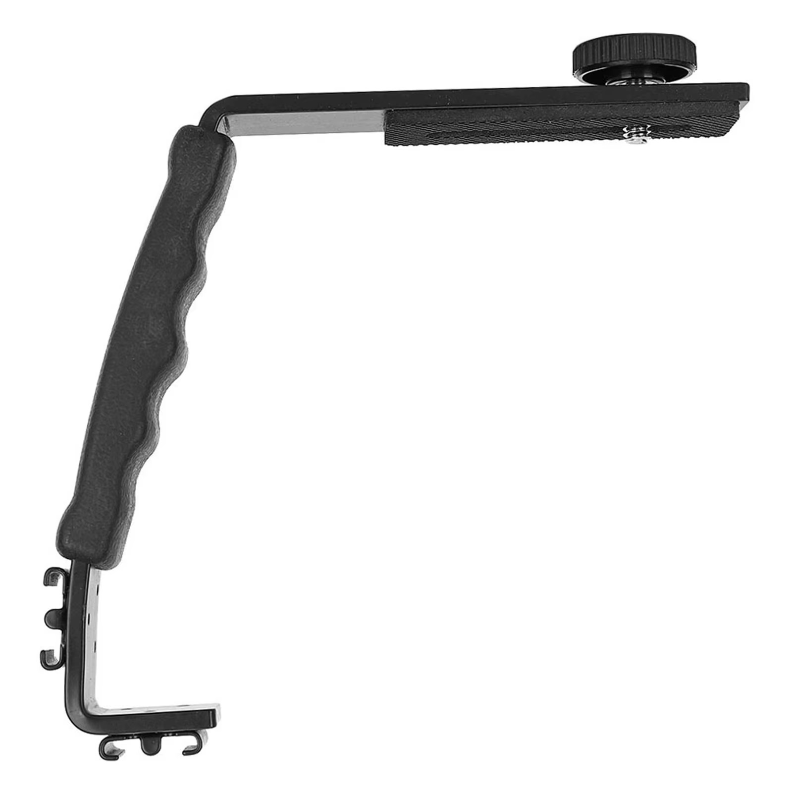 Suporte duplo do flash da c&acirc;mera L-Bracket, adaptador de montagem, microfone DV, luz LED