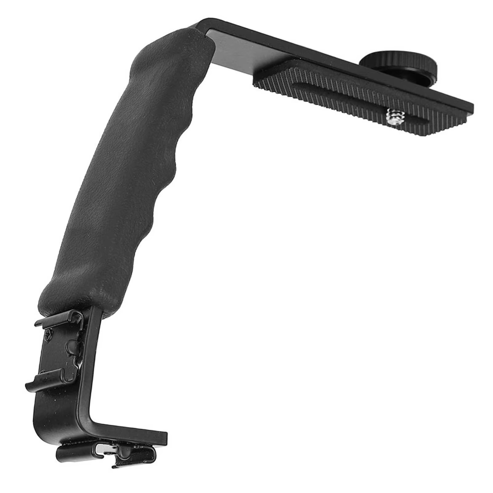 Suporte duplo do flash da c&acirc;mera L-Bracket, adaptador de montagem, microfone DV, luz LED