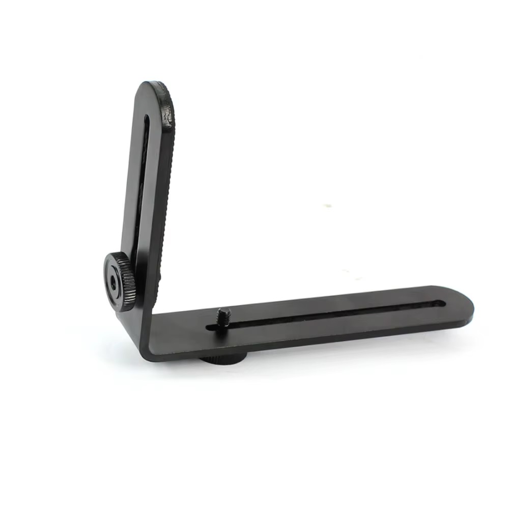 Suporte em L para flash de c&acirc;mera com rosca de 1/4