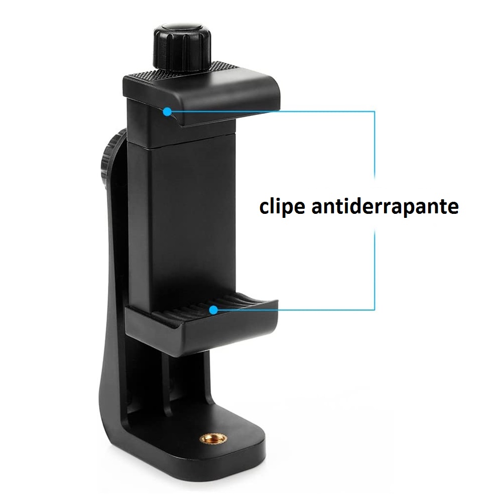 clip universal para celular, 360 graus, suporte de mesa para celular, adaptador para iphone, compatível com parafuso 1/4