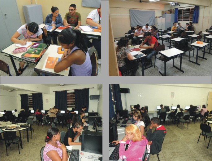 Alunos em aula prática