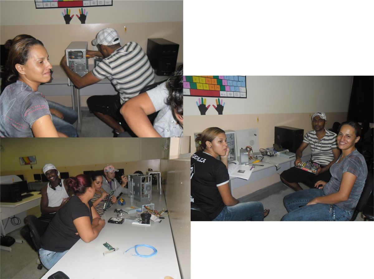 Alunos em aula prática