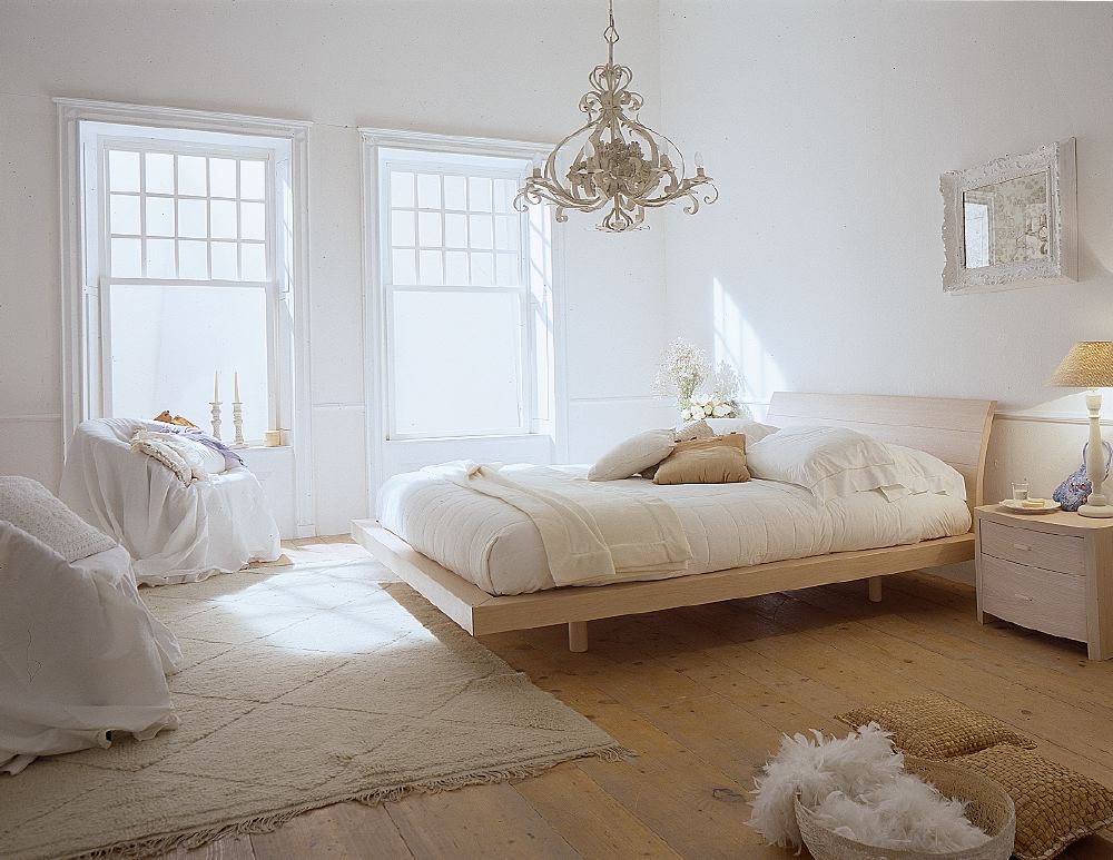 white bed