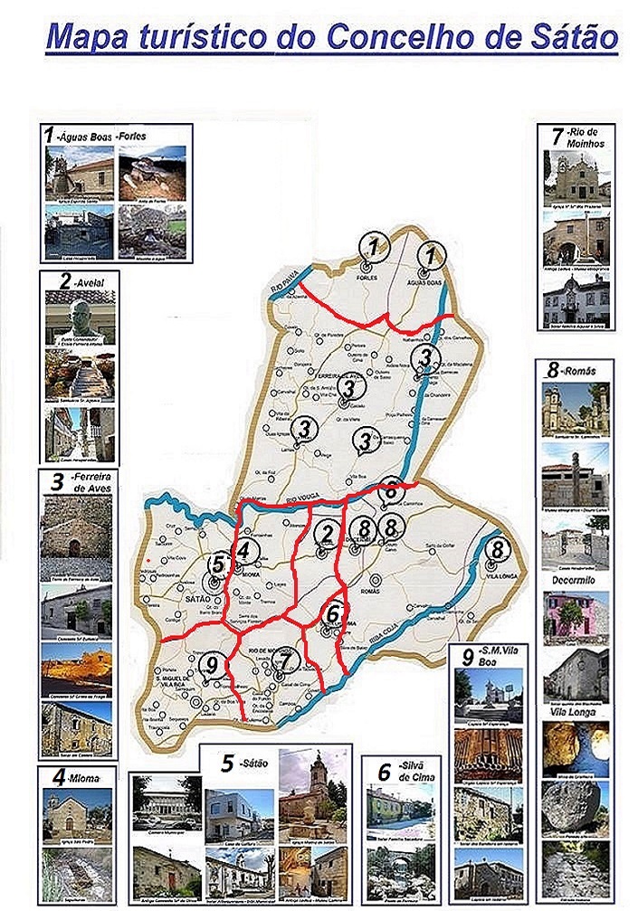 Mapa turístico do Concelho de Sátão