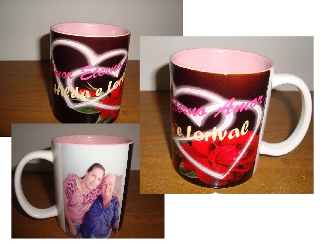 Caneca Cer&acirc;nica interno Rosa