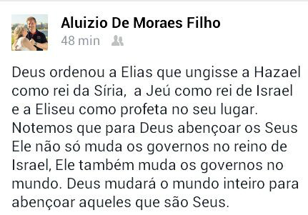 Mensagem do pastor Aluizio