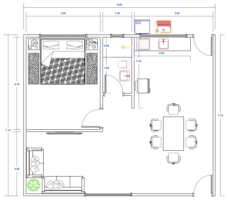 Planta casa 1 dormitório - Kit Isotérmico