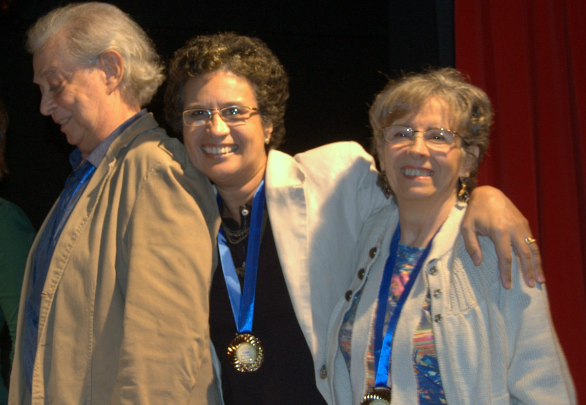 Com os escritores Mirian de Carvalho e Teócrito Abritta