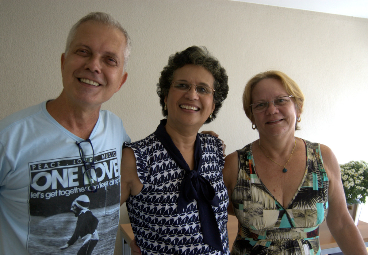 Com os escritores Luisa Tenório e Luiz Augusto França