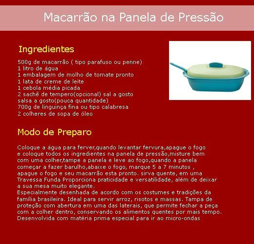 Macarrão na Panela de Pressão