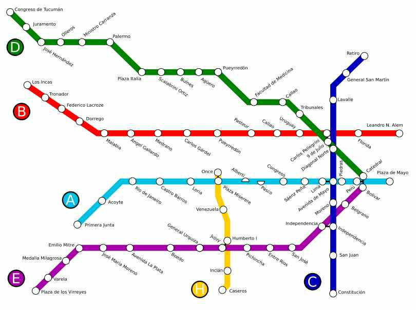 linhas de metro - Subte