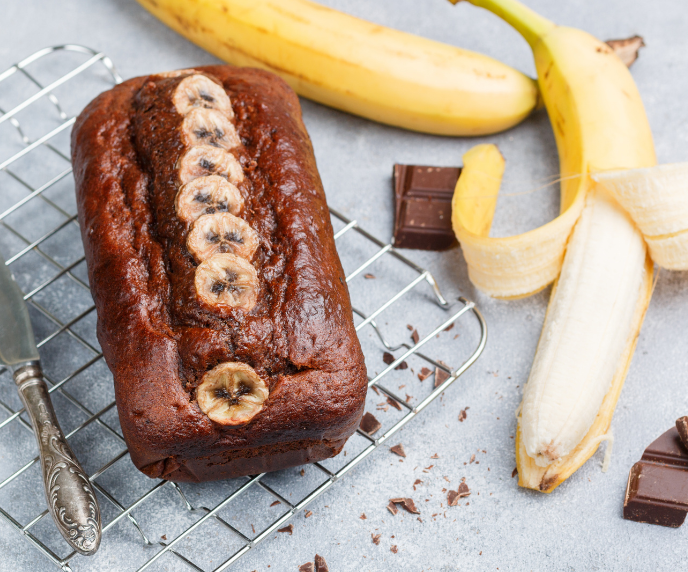 Foto de bolo de banana com chocolate