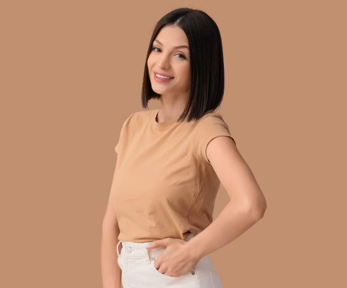 Foto de mulher com corte de cabelo Bob