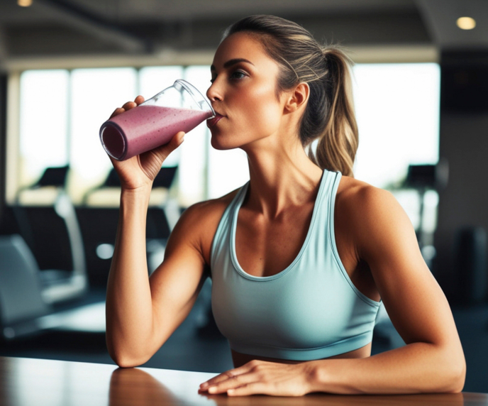 Foto de mulher tomando vitamina