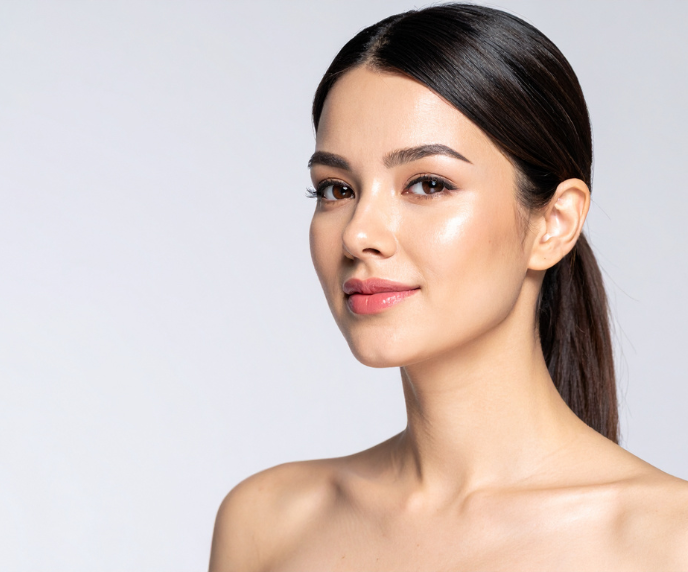 Foto de mulher com pele a radiante