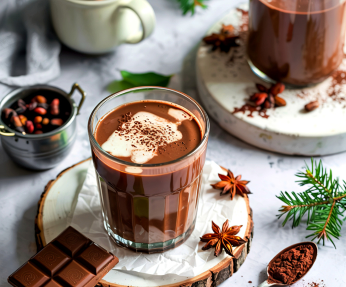 Foto de copo de bebida doce com chocolate
