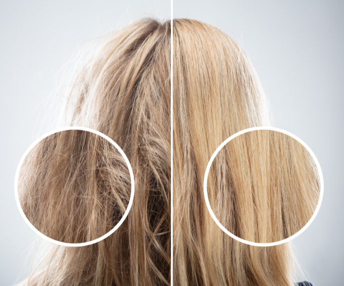 Foto de cabelo danificado