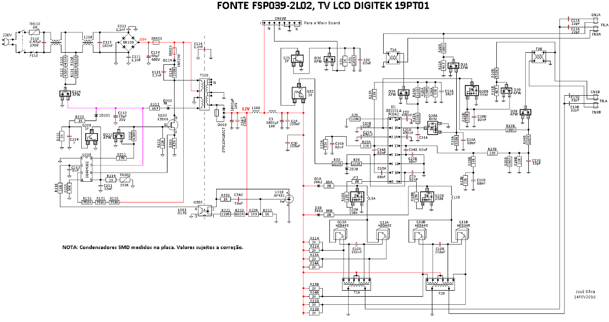 Fonte FSP039-2L02, TV DIGITEK 19PT01