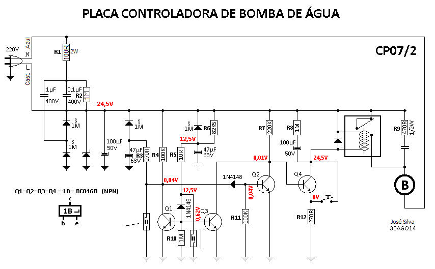 Placa Controladora de Bomba de Agua