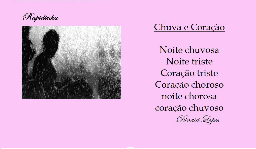 Noite chuvosa e texto