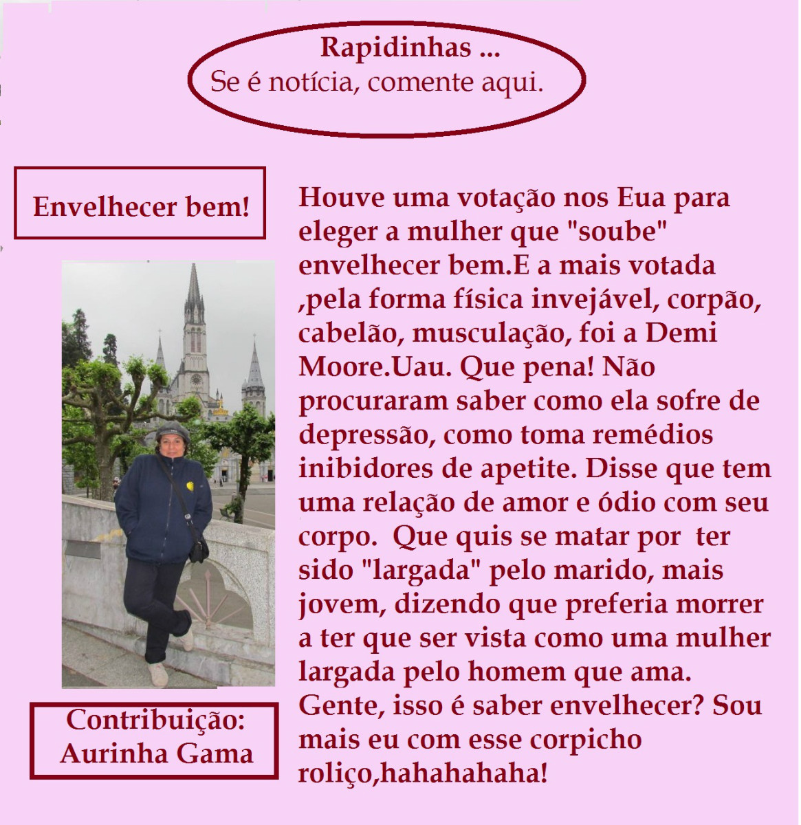 comentário sobre Demi Moore