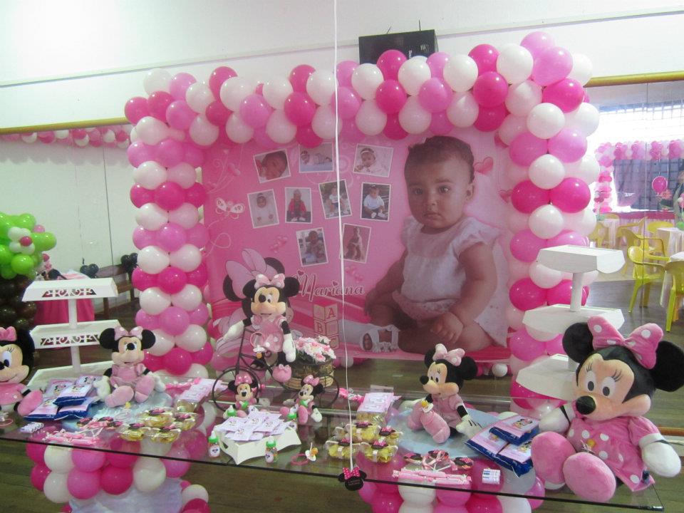 Decoração Minnie como foto da criança